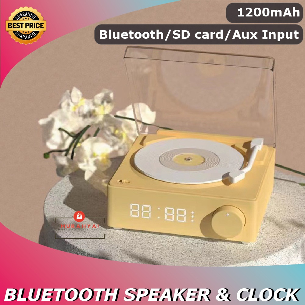 Vinyl Alarm Clock Speaker Multifunctional Atomic Vintage vinyl Bluetooth speaker Phone Computer Desktop Small Audio