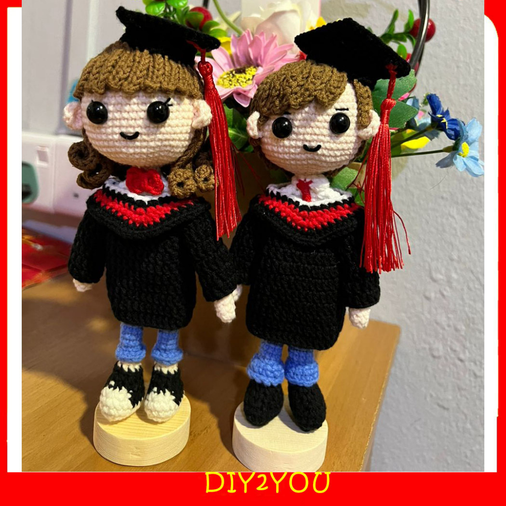 手工钩织毕业季节人偶公仔娃娃/HANDMADE amigurumi CROCHET CONVOCATION DOLL/BUATAN TANGAN PATUNG KAIT KONVO