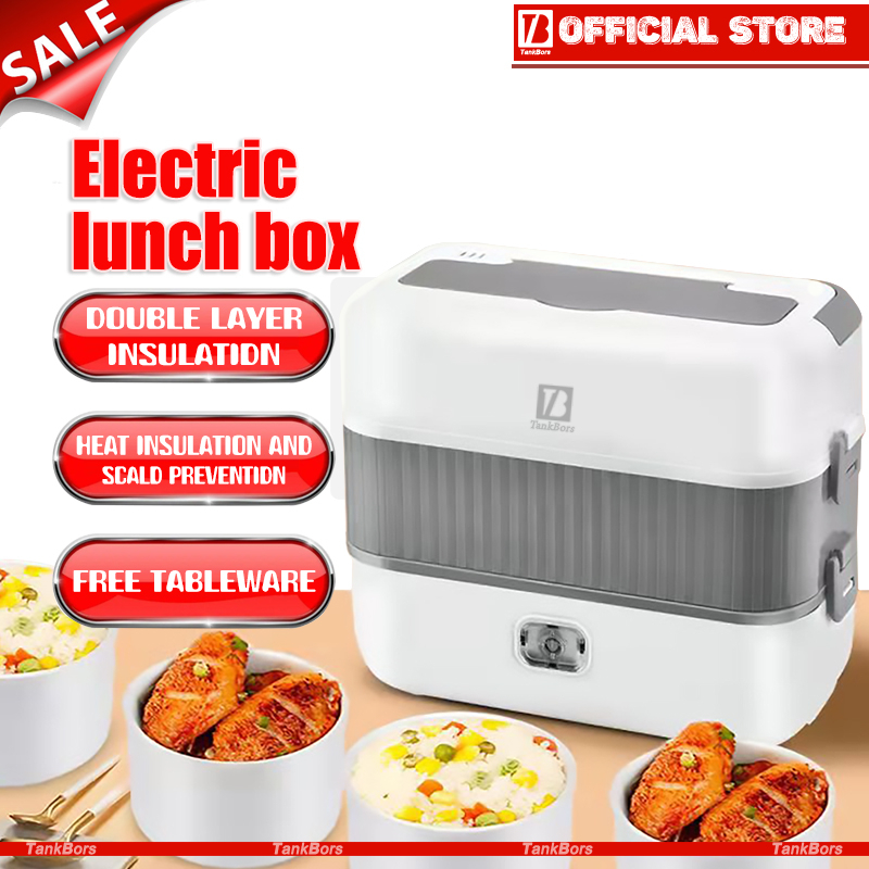 🇲🇾 Malaysia TankBors Portable Electric Lunch Box Heating Double Layer Stainless Multifunctional Mini Rice Cooker