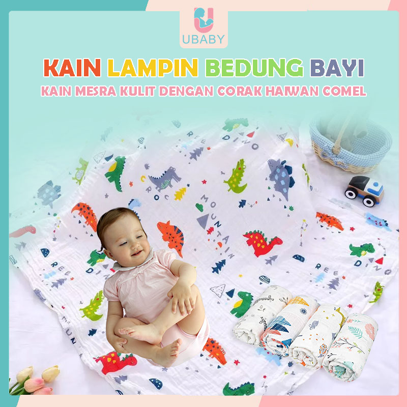 Malaysia Ready StockNewborn Baby Swaddle Muslin Blanket Newborn Wrappers Kain Bedung Kain Selimut