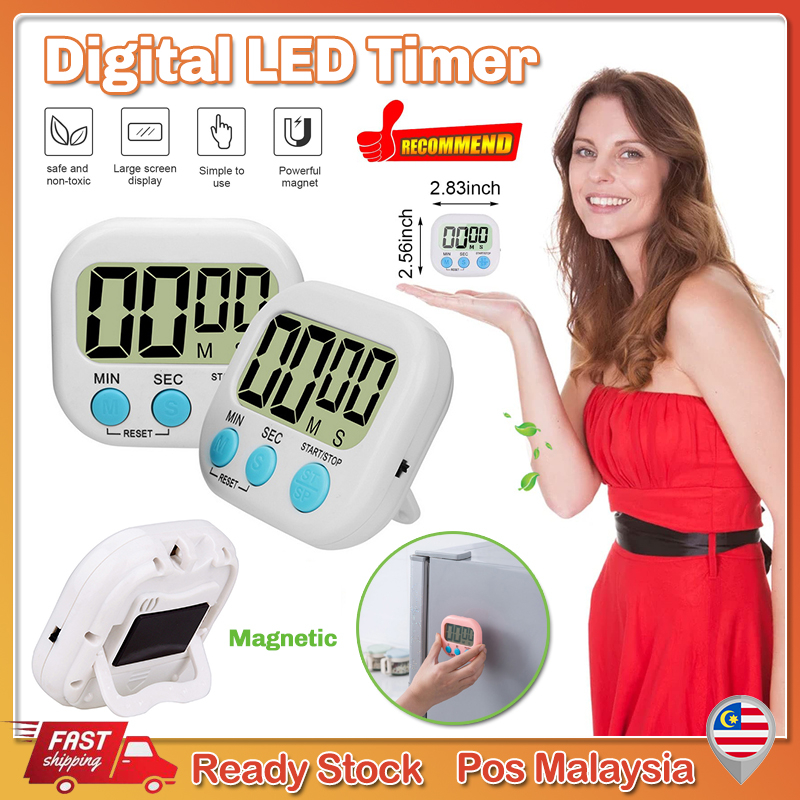 LCD Digital Kitchen Timer Cooking Baking Oven Timer Loud Alarm Clock Magnetic Countdown Back Stand