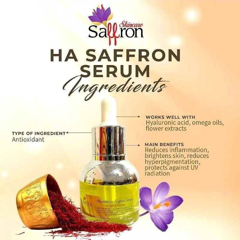 NEW SAFFRON SKINCARE ORIGINAL HA DAY SERUM (15ml/30ml) - ORGANIC WITH AYURVEDA AND NATURAL INGREDIENTS