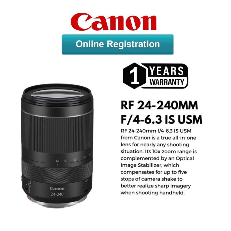 (CANON MALAYSIA SET)Canon RF 24-240mm F/4-6.3 IS USM Lens Original RF Lens RF 24-240mm 24-240mm 24-240mm RF lens RF RF
