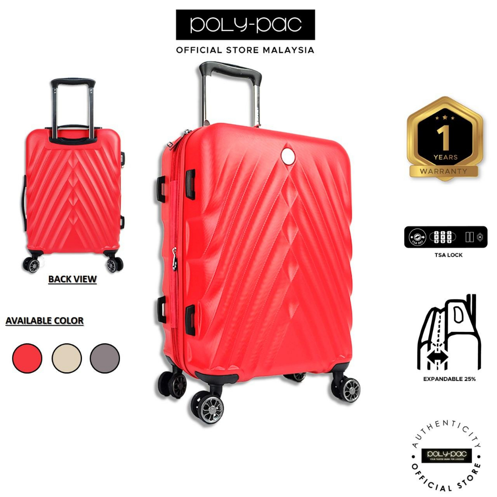 Sonnet By Poly Pac 20" 24" 28" Elegant Style Anti-Theft Zipper Expandable Hardcase Luggage w TSA Lock - XA9277