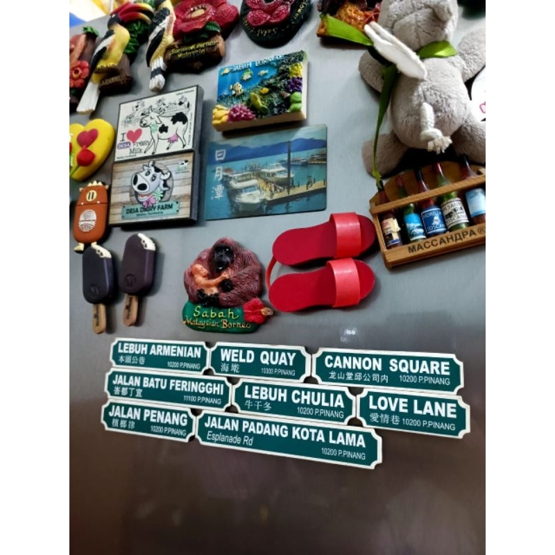Fridge Magnet / Penang Souvenirs Penang Road Sign Fridge Magnet / Penang Fridge Magnet / Magnet Peti Sejuk