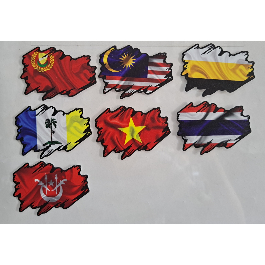 Sticker Bendera Flag Negera MALAYSIA SIAM/THAILAND VIETNAM Negeri PERAK PENANG KEDAH