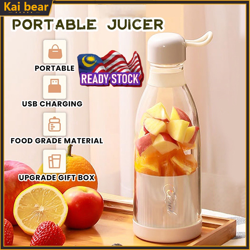 【Malaysian stock free shipping】Portable Blender Rechargeable USB Mini Personal Fruit Shake and Smoothies Blender Juicer Cup Home, Sport, Office, Travel