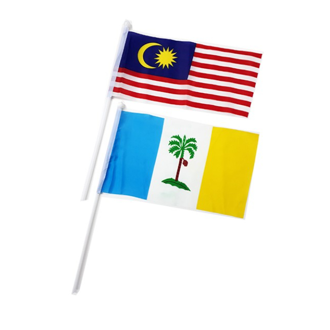 Hand Flag Malaysia | Bendera Malaysia | Jalur Gemilang | Handheld Flag Penang State | 手摇旗