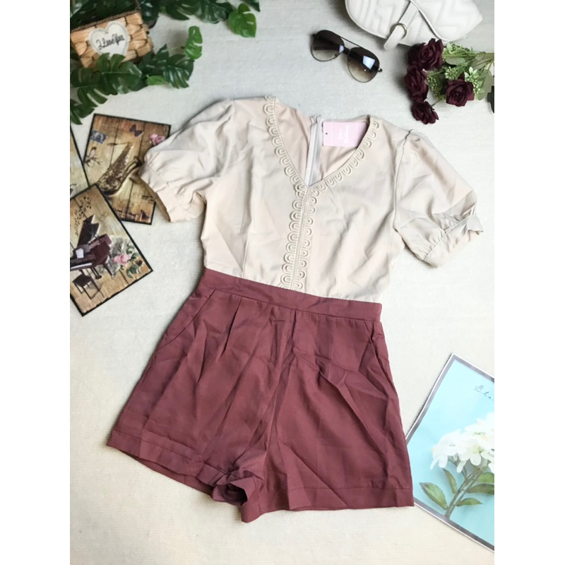 Ivori Brand Premium Quality V Neck Design Jumpsuit (08/06)