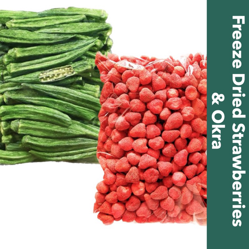 Freeze dried Strawberry 100g/250g strawberry kering 草莓干 冻干草莓 水果干 蔬菜干 健康零食 yogurt 酸奶块 秋葵 bendi okra