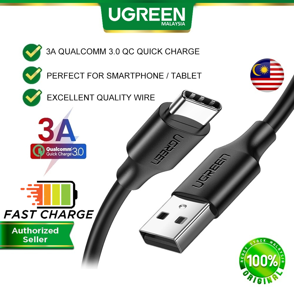 UGREEN USB A To Type C Cable 3A Qualcomm 3.0 QC Quick Charge Fast Charging 480Mbps Data Transfer for iPhone 15 Pro Max