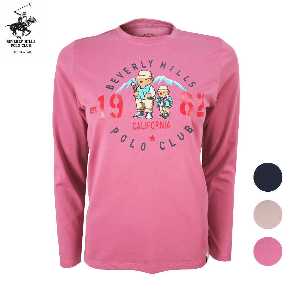 BHPC Women Cotton Jersey Graphic Long Sleeves Bear Collection