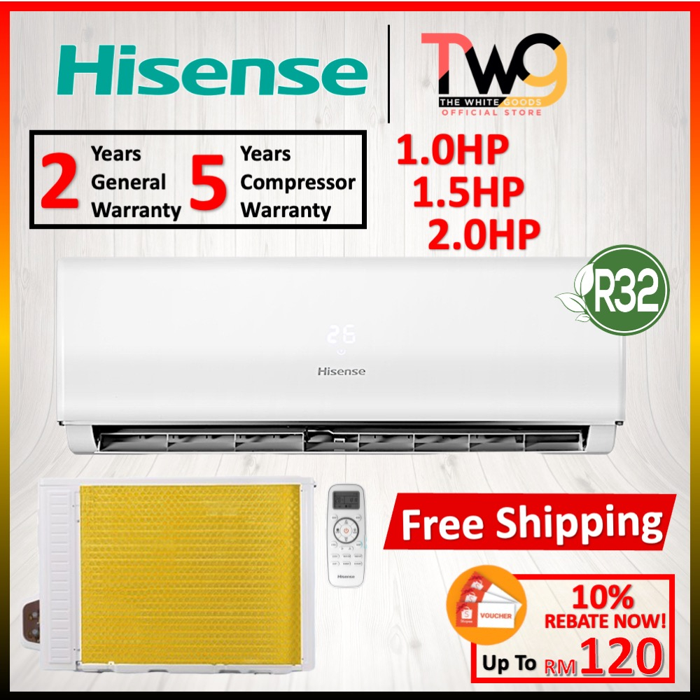 [FREE SHIPPING] Hisense (1HP /1.5HP /2HP /2.5HP) AN09 AN12 R32 Inverter Auto Clean Standard Air Conditioner 冷气机