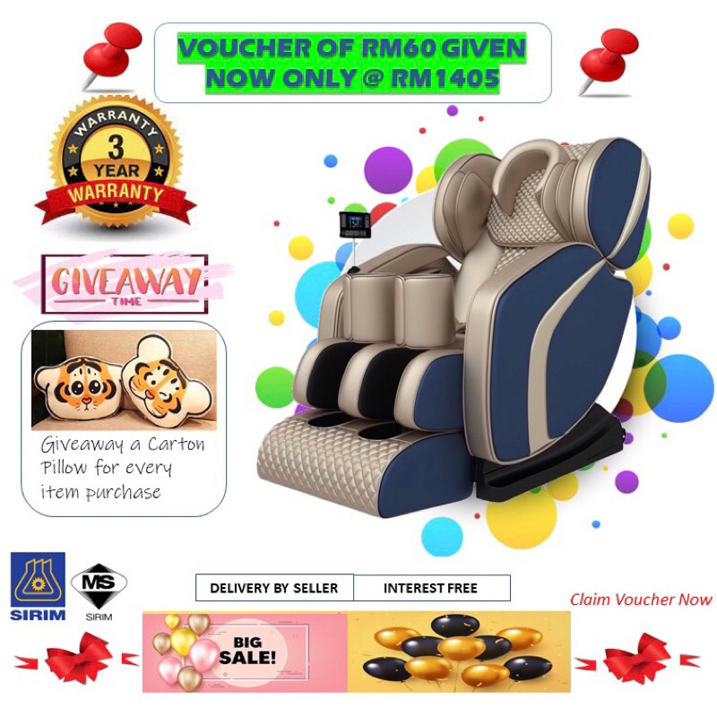 Healthy Longevity Electronic Massage Chair w LCD Remote Control