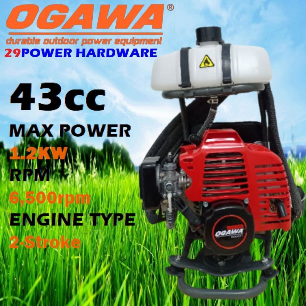 OGAWA Brush Cutter BG430DT Mesin Potong Rumput (43CC) OGAWA Heavy Duty Grass Cutter