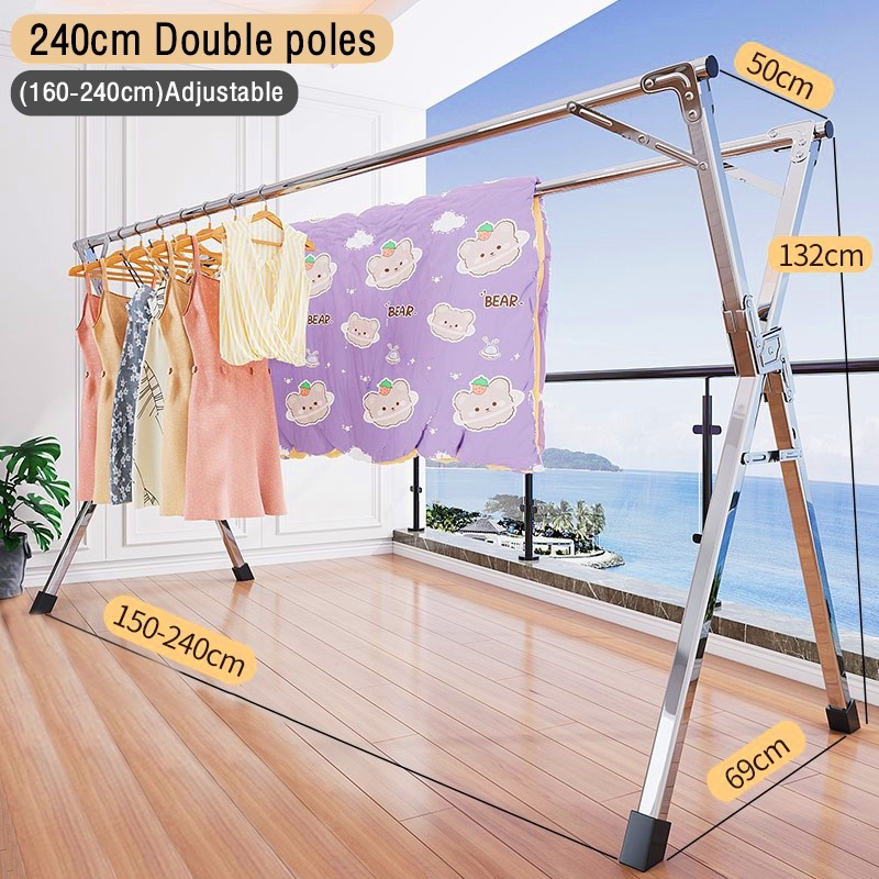 Ampaian Baju Penyidai Baju Ampai Kain Tempat Jemur Pakaian Stainless Steel Sidai Baju Besi曬衣架不銹鋼戶外24