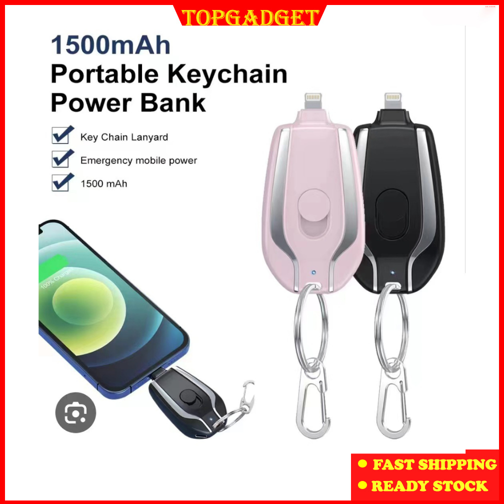 NEW Portable Keychain Emergency Mobile 1500 mAH Power Bank Charger For Emergency Use Ultra-Compact Mini Battery Backup