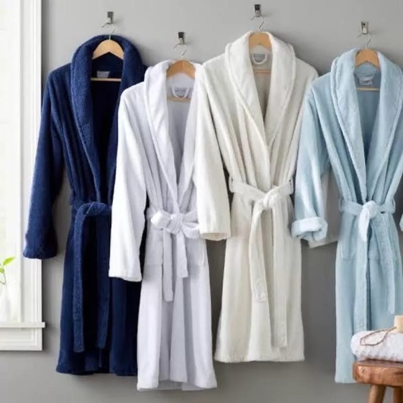 Pure Cotton Toweling Bathrobe For Men & Women Ready Stock