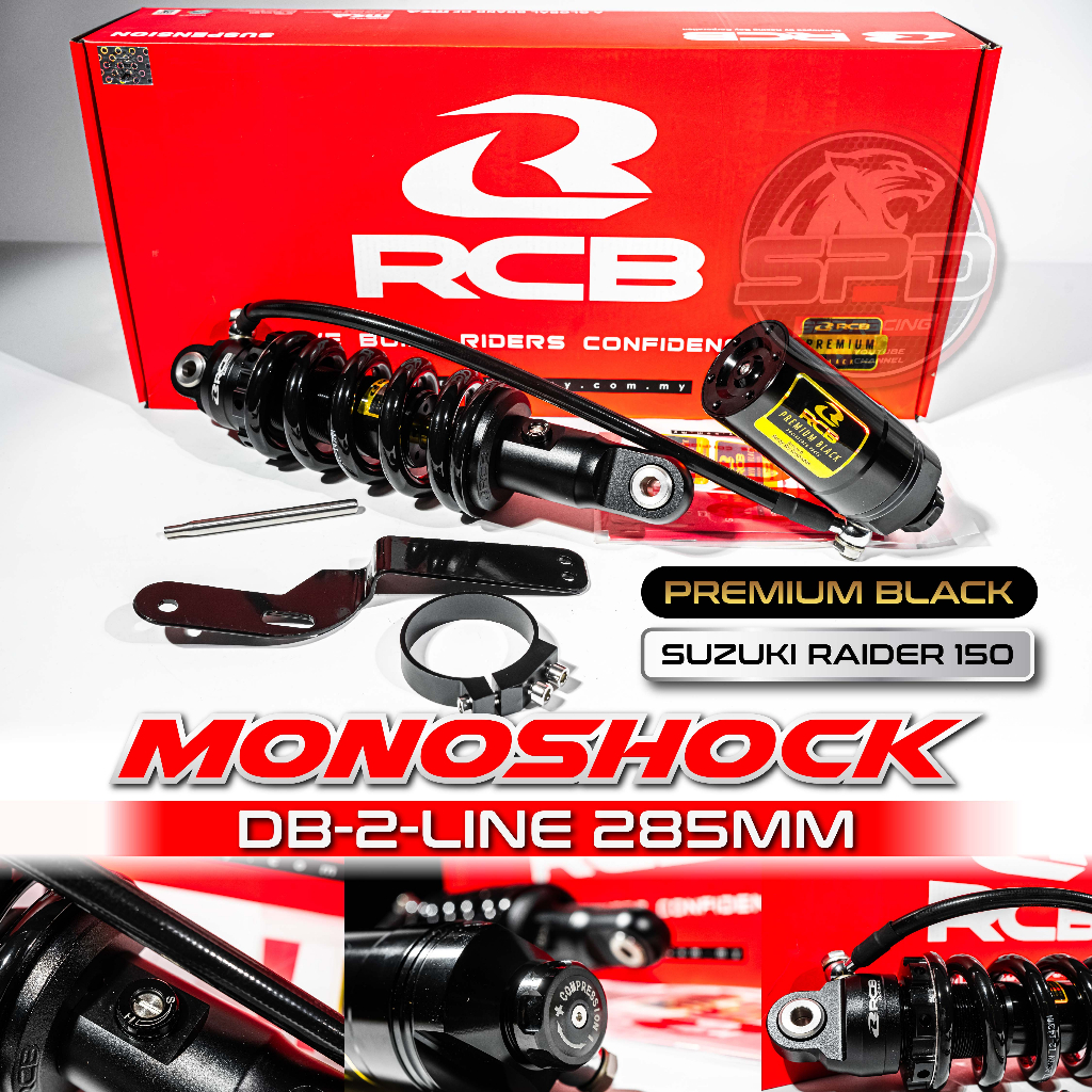 Monoshock DB-2-Line RCB 285mm Premium Black for SUZUKI Raider 150