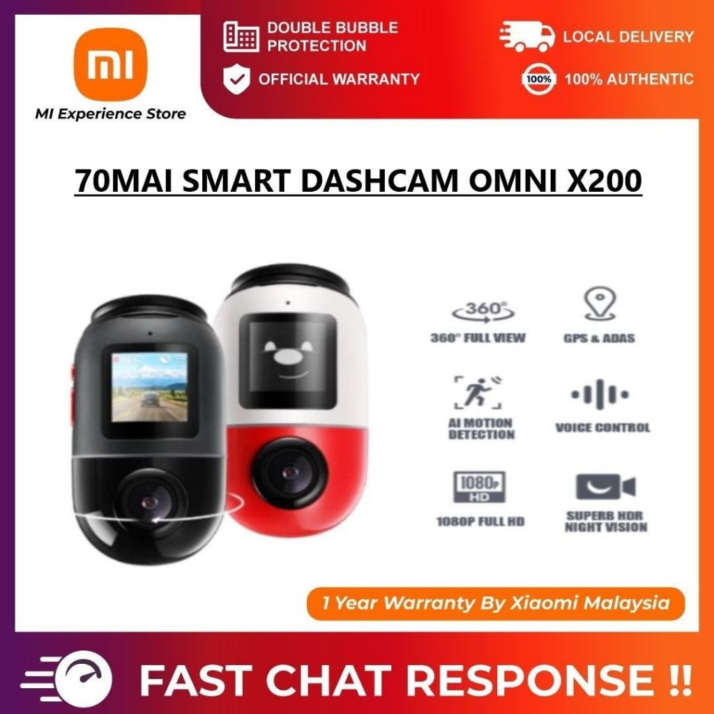 70mai Dashcam Omni x200 AI Dash Cam 360-degree Surveillance Vehicle Camera