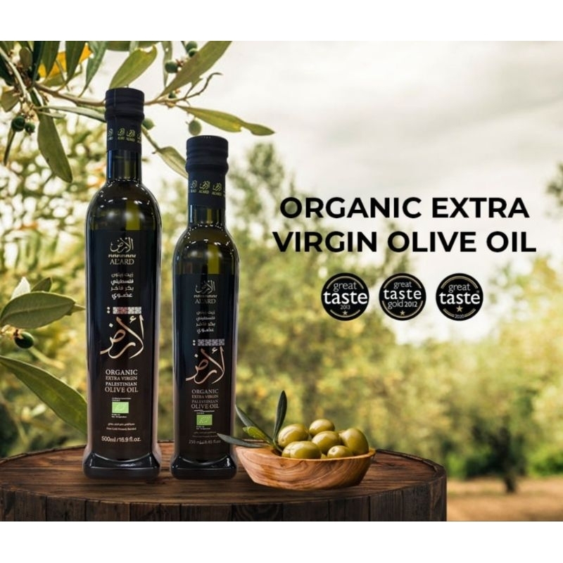 MINYAK ZAITUN AL'ARD PALESTINIAN ORGANIC EXTRA VIRGIN OLIVE OIL (POEVOO) 500ML | 250ML