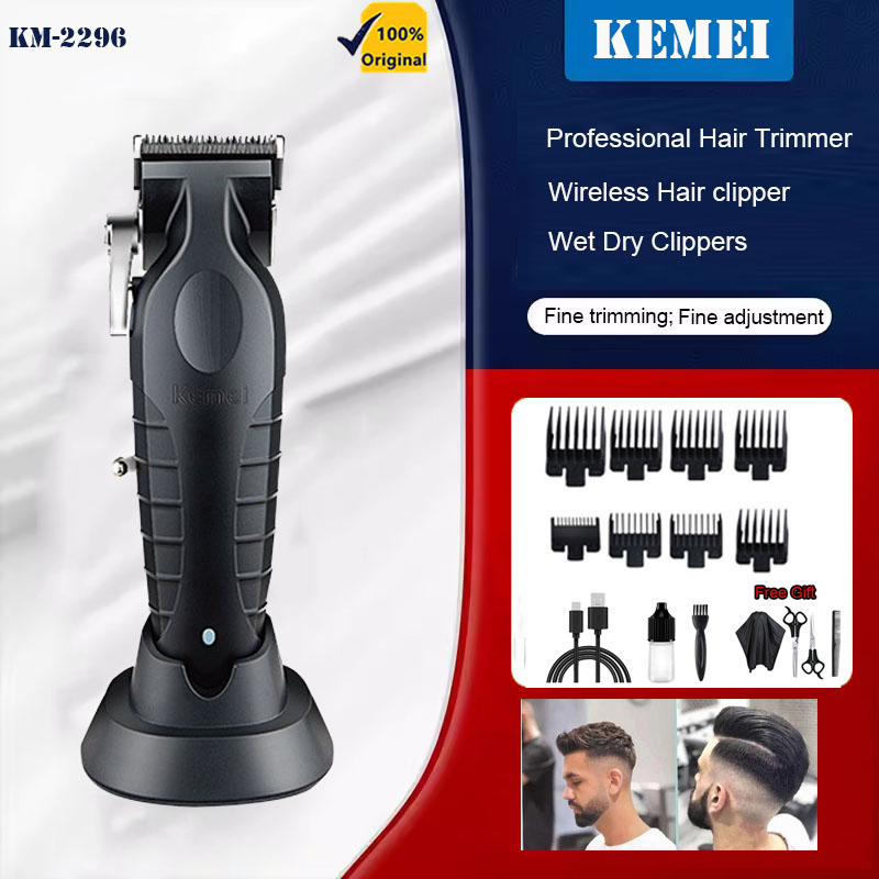 Kemei Professional Precision Fade Hair Clippers Cordless Hair Cutting Machine Rechargeable Hair Beard Trimmer for Barber