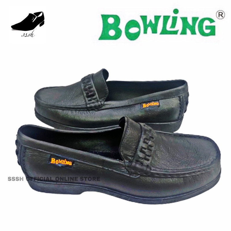 Original BOWLING All Black Quality Rubber Women Slip-On Shoes / Kasut Getah Hitam Sarung Perempuan B780 780