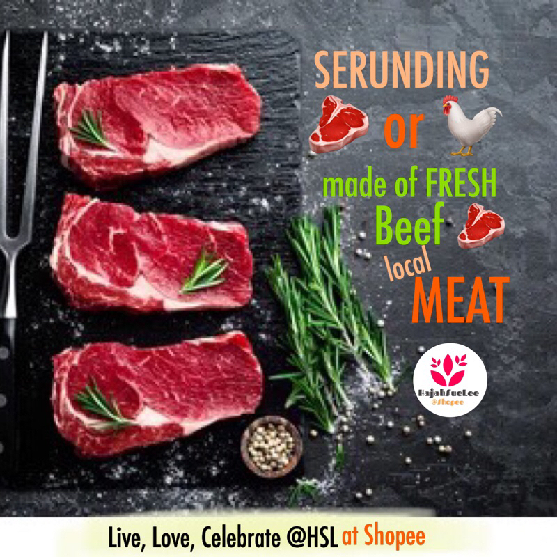 [MyHome Cafe Collection ~ DRIED Meat Floss] SPECIAL Recipe SERUNDING Daging Made from Local Fresh BEEF Meat
