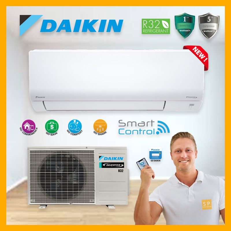 DAIKIN INVERTER 1HP / 1.5HP / 2HP / 2.5HP Air Conditioner FTKF R32 Aircond