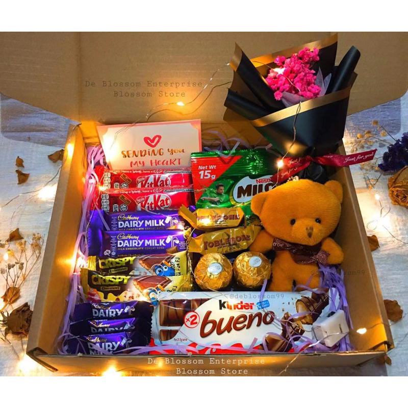 Semua dalam Satu Tema Kotak Hadiah Coklat All in One - Craft Theme Chocolate Gift Box Valentine Gift Box Birthday Gift
