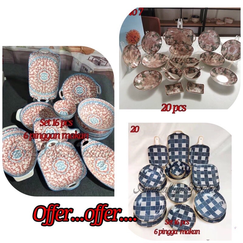 Seramic 16 pcs CLEAREN STOK