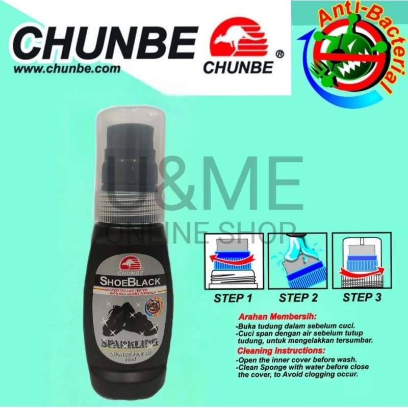 CHUNBE Shoe Polish Sparkling Shoe Black / Kapur Kasut hitam sekolah 80ml