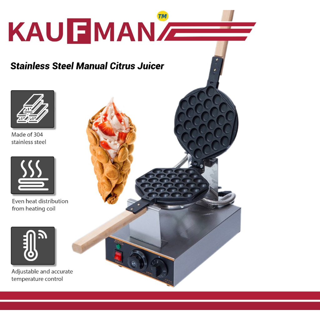 Stainless Steel Electric Hong Kong QQ Egg Bubble Waffle Maker Machine