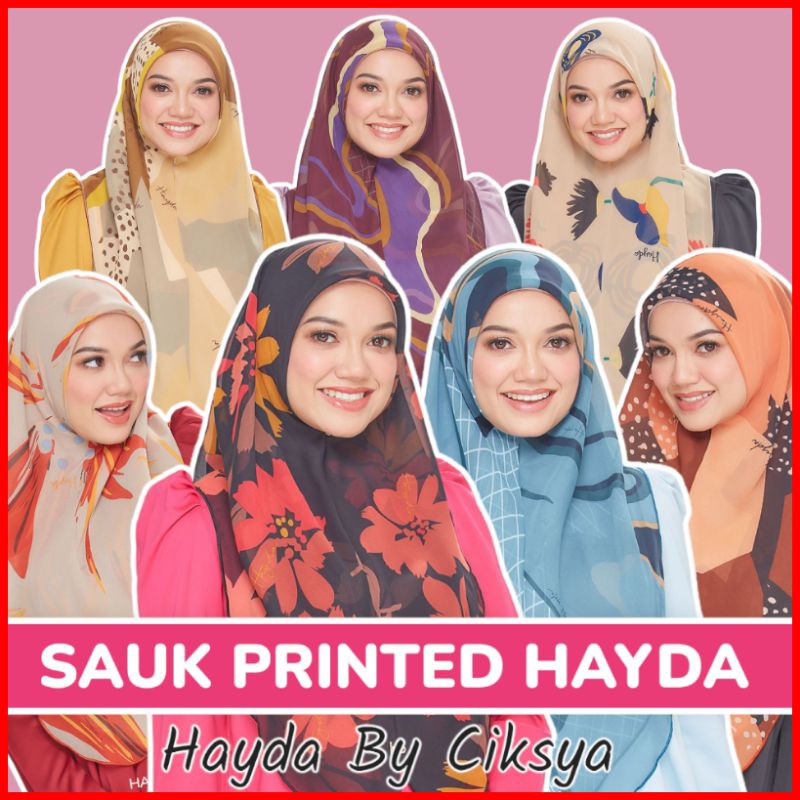 ‼️BEST SELLER‼️SAUK PRINTED HAYDA‼️TUDUNG SARUNG PUTERI SARAH‼️