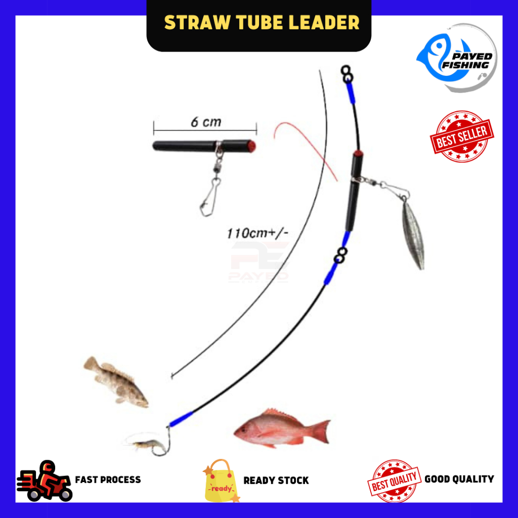 Perambut Straw Tube, Fishing Straw Leader Sesuai untuk kawasan Pantai Berbatu/Karang 110cm+/-