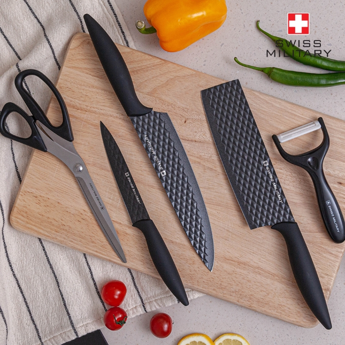 5 in 1 Kitchen Knife Set by Swiss Military | Korea Export Switzerland