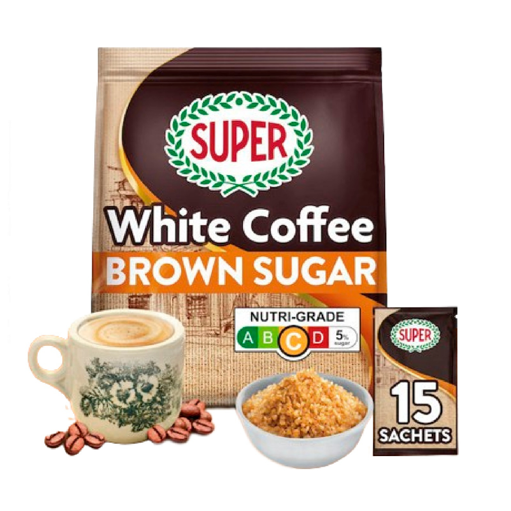 Super 3IN1 Brown Sugar Charcoal Roasted White Coffee (15's x 21g)