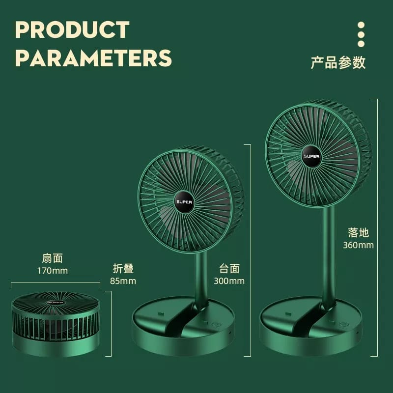 New Kipas Adjustable Mini Fan Kipas Small Cooling Handy Desk Home Office Table Battery USB Rechargeable Portable FAN 130