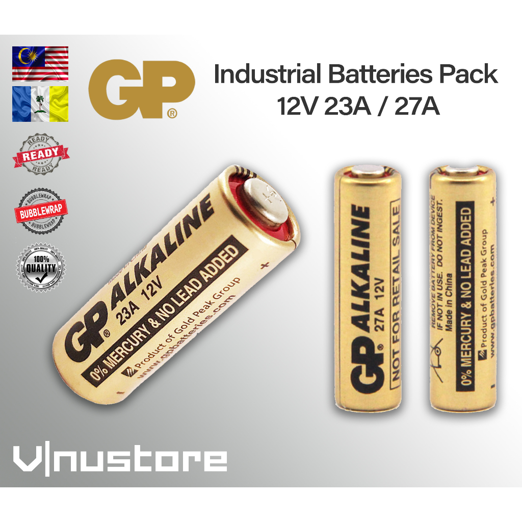 GP Industrial Pack Alkaline 12V 23A / 12V 27A Batteries | Orginal Bulk Factory Supply | Door Bell Car Remote Control