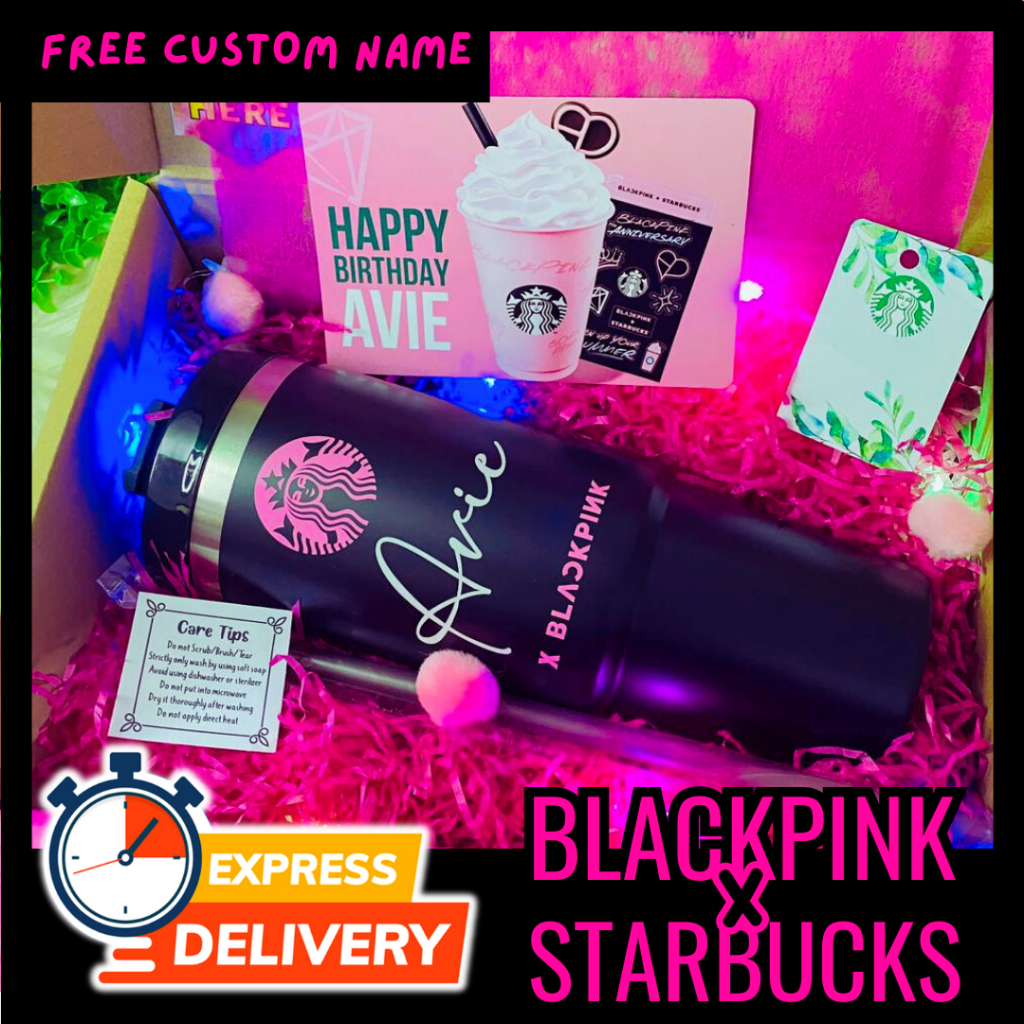 [ Personalized Gift Box] Starbucks Blackpink Tumbler Mug Custom Name Lisa Jennie Rose Jisoo [24 hours Shipping]