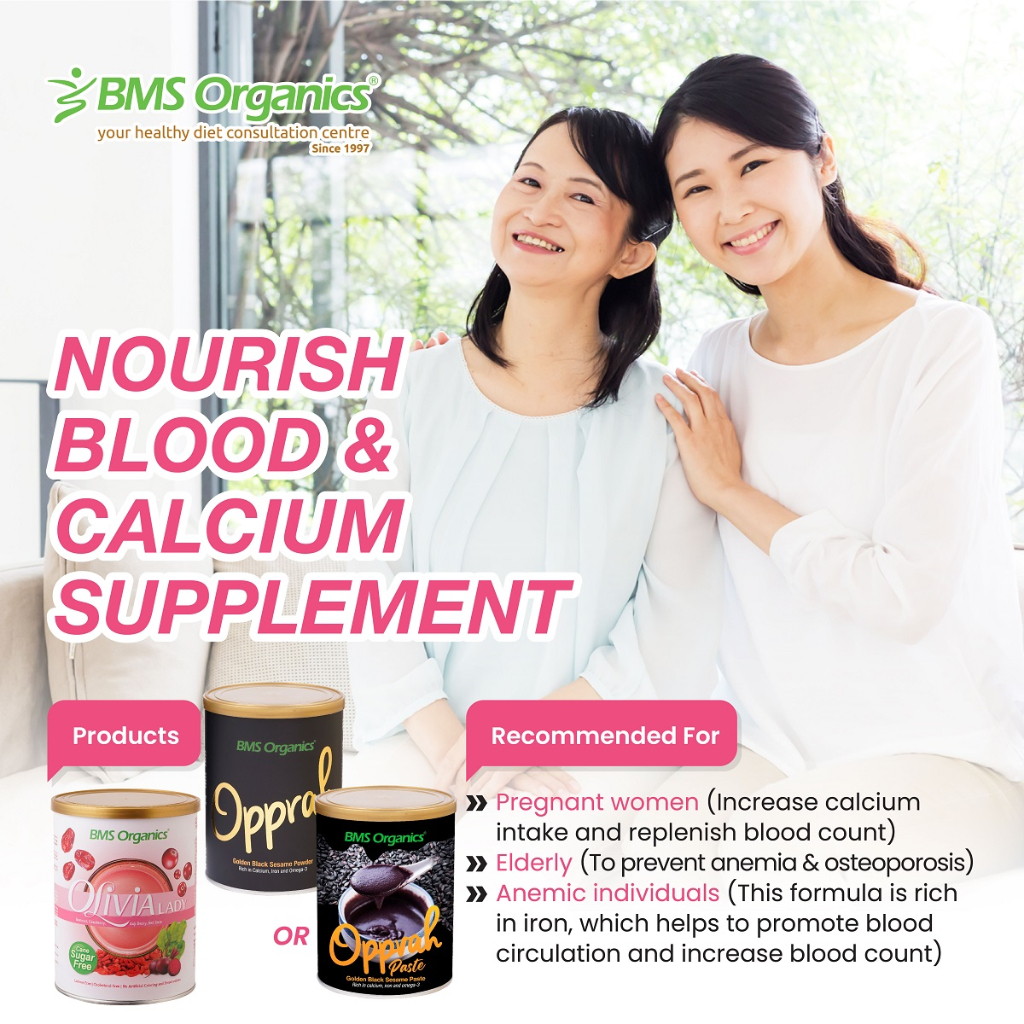 Nourish Blood & Calcium Supplement Formula (Cane Sugar Free)[ Olivia Lady Cane Sugar Free x1 + Opprah PASTE x1]