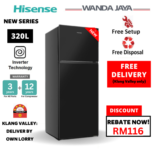 [FREE DELIVERY] Hisense 2 Door Inverter Refrigerator 320L Fridge RT328N4ABN Black | 420L RT439N4ABN Peti Sejuk 电冰箱 |