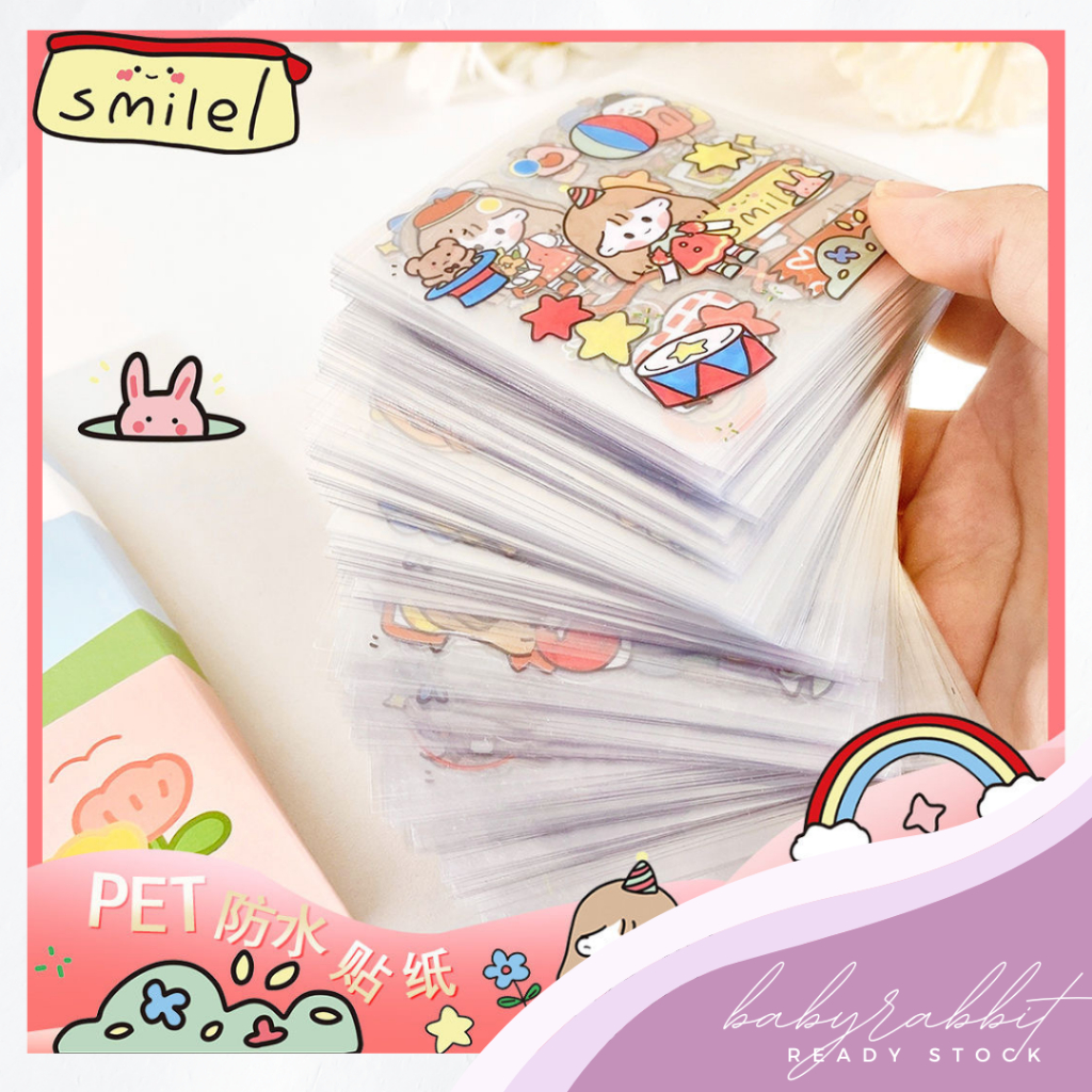 MOMO Waterproof PET Stickers No Repeat Stickers Set Journalist Stickers MOMO酱卡通手帐贴纸套装PET防水贴纸可爱礼盒水杯贴画装饰粘贴纸