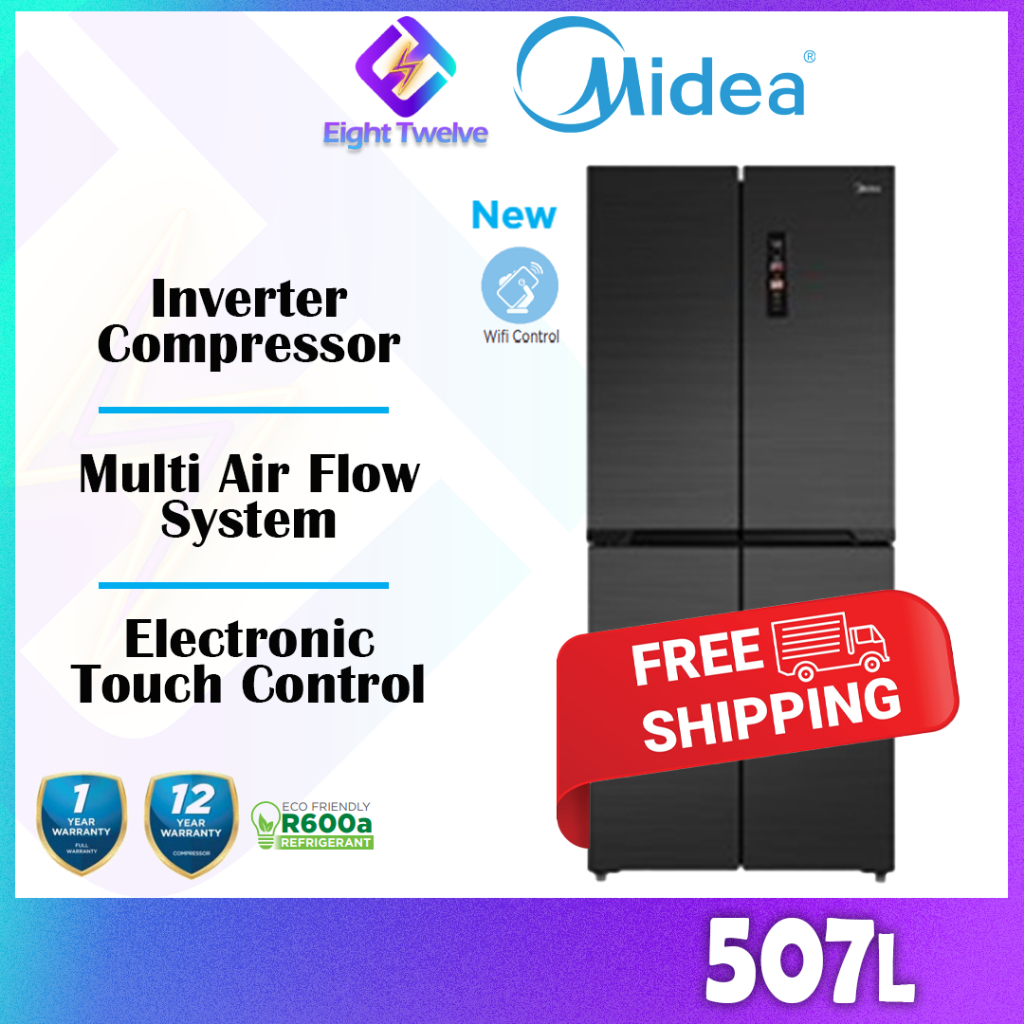 [FREE SHIPPING] 507L MIDEA Multi Door Inverter Fridge Peti Sejuk with Platinum Fresh | MDRF550FGF28