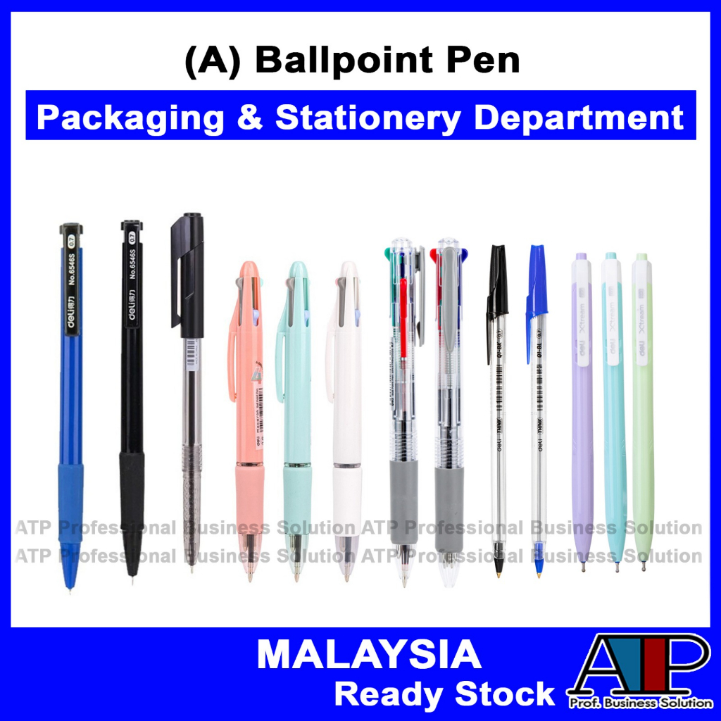 Deli [1Pcs] Ball Pen 0.5mm/0.7mm Office Stationery Pejabat Alat Tulis Retractable Pen Writing Instrument