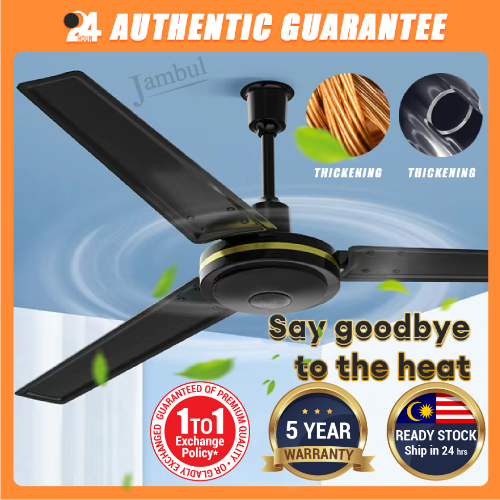 56" Ceiling Fan Iron Fan Leaf Home Living Room Dining Room Dormitory Mute Big Wind Industrial Fan Kipas Siling 吊扇 G26