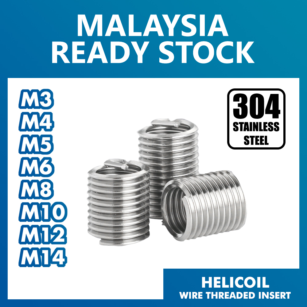 Helicoil M3 M4 M5 M6 M8 M10 M12 | 304 Stainless Steel | Thread Insert Repair Damaged Thread
