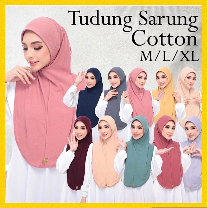 SAIZ M/L TUDUNG SARUNG COTTON/TUDUNG INSTANT SAUK/ANTI KEDUT/IRONLESS/TUDUNG VIRAL TERKINI