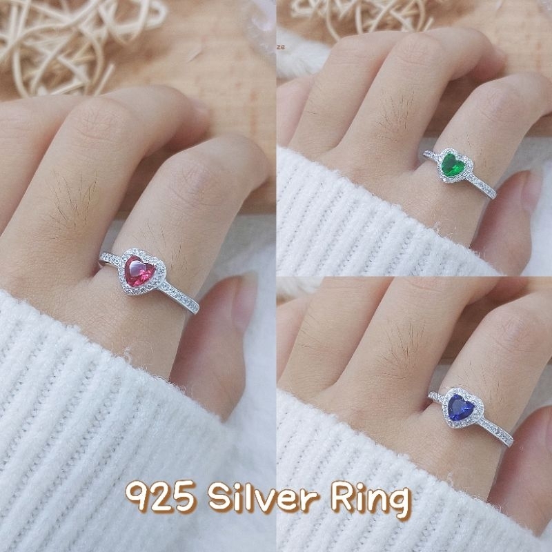 925 Silver stone ring*925纯银镶石女装戒指/cincin perak untuk perempuan