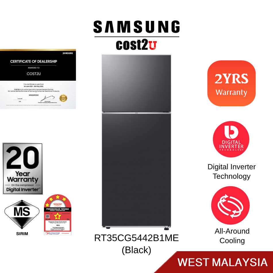 Samsung 410L Digital Inverter Refrigerator RT32K5552SL/ME RT35CG5442B1ME Fridge Peti Ais Sejuk 電箱